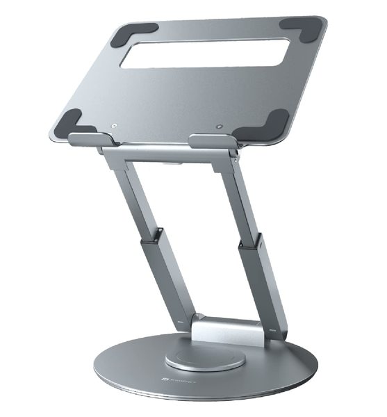 Buy Portronics My Buddy K8 Portable Laptop Stand with 360 Rotating Base, Posture Support, Adjustable Height Upto 53 cms, Ergonomic Design(Silver) on EMI