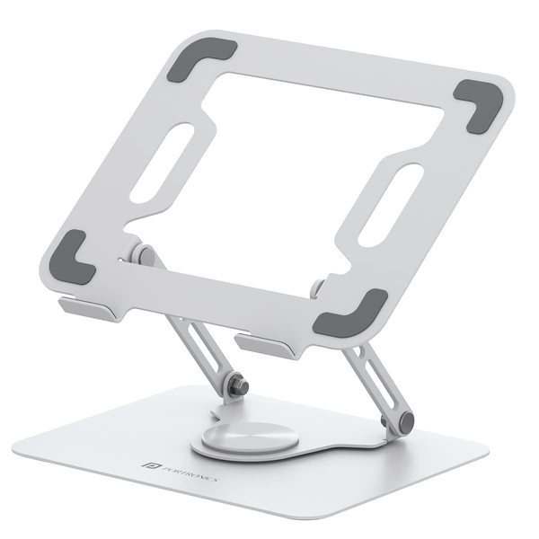 Buy Portronics My Buddy K9 - Portable Laptop Stand - Adjustable Elevation Levels - Ventilated Anti-Slip Design - 360-degree Rotating Base(White) on EMI