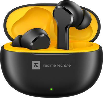 Buy Realme Techlife Buds T100 With Up To 28 Hours Playback Ai Enc For Calls Bluetooth Headset Black on EMI