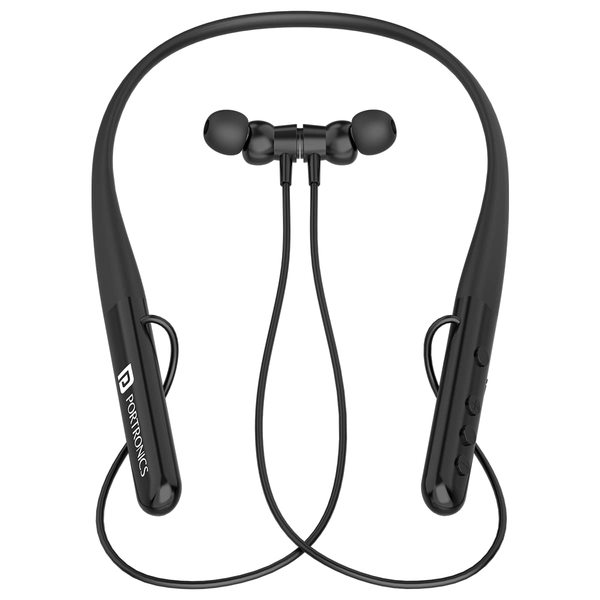 Buy Portronics Harmonics Z4 Wireless Bluetooth 5.3 Neckband in Ear Earphones with mic, 30Hrs Playtime, Gaming Mode, Voice Assistance, Magnetic Latch, IPX4 Water Resistant, Type C Charging Port(Black) on EMI