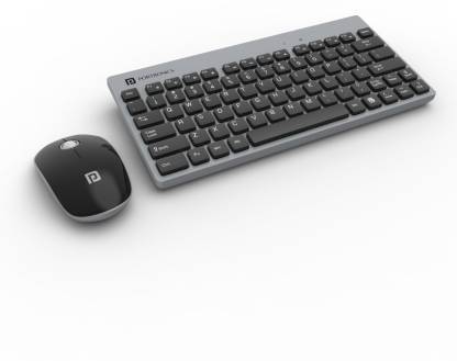 Buy Portronics Key2 Combo Multimedia Wireless Keyboard & Mouse with 2.4 GHz Wireless Technology, Soft & Silent Button, Compact Size(Grey) on EMI