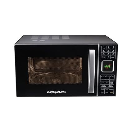 Buy Morphy Richards 25 CG 25L Convection Microwave Oven with 200 Autocook Menus and Child Lock Feature, Stainless Steel Cavity, Silver on EMI