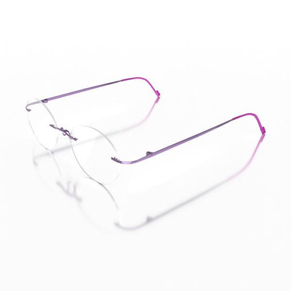 Buy Sam & Marshall Titanium Frame Eyeglasses Unisex Oval Semi-Naked Purple on EMI