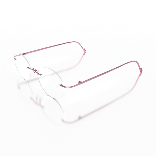 Buy Sam & Marshall Titanium Frame Eyeglasses Unisex Oval Semi-Naked Pink on EMI