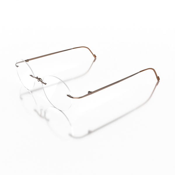 Buy Sam & Marshall Titanium Frame Eyeglasses Unisex Oval Semi-Naked Brown on EMI