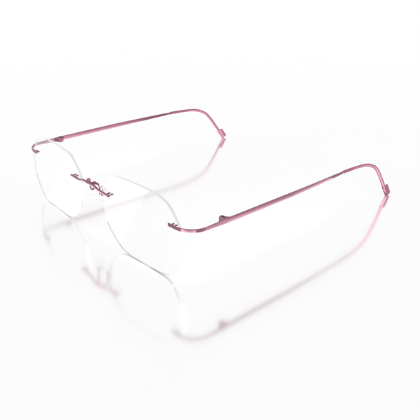 Buy Sam & Marshall Titanium Frame Eyeglasses Unisex Miniature Semi-Naked Pink on EMI