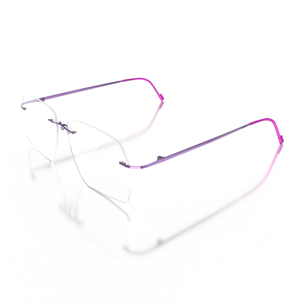 Buy Sam & Marshall Titanium Frame Eyeglasses Unisex Edgy Semi-naked Purple on EMI