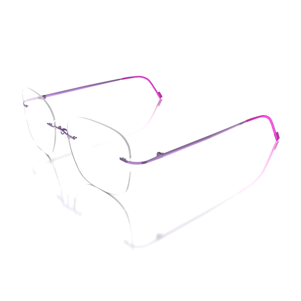 Buy Sam & Marshall Titanium Frame Eyeglasses Unisex Squary Semi-Naked Purple on EMI