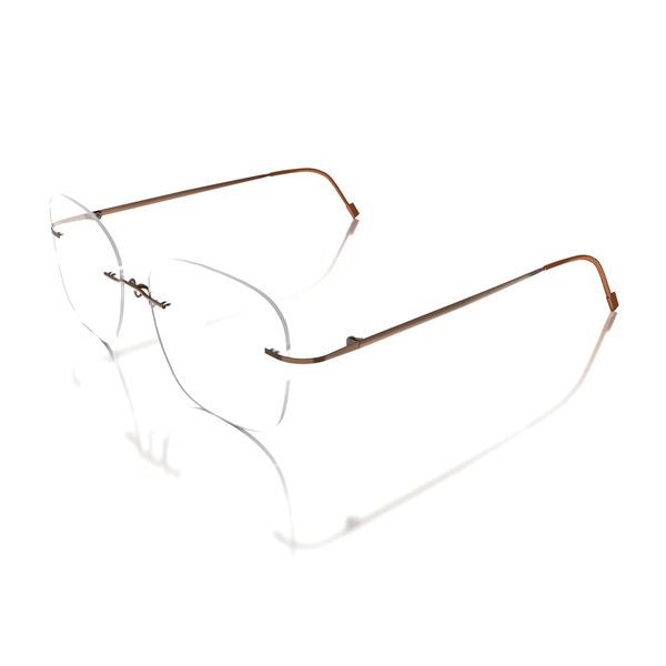 Buy Sam & Marshall Titanium Frame Eyeglasses Unisex Squary Semi-Naked Brown on EMI