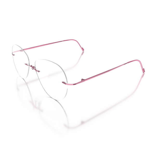 Buy Sam & Marshall Titanium Frame Eyeglasses Unisex Aviator Semi-Naked Pink on EMI