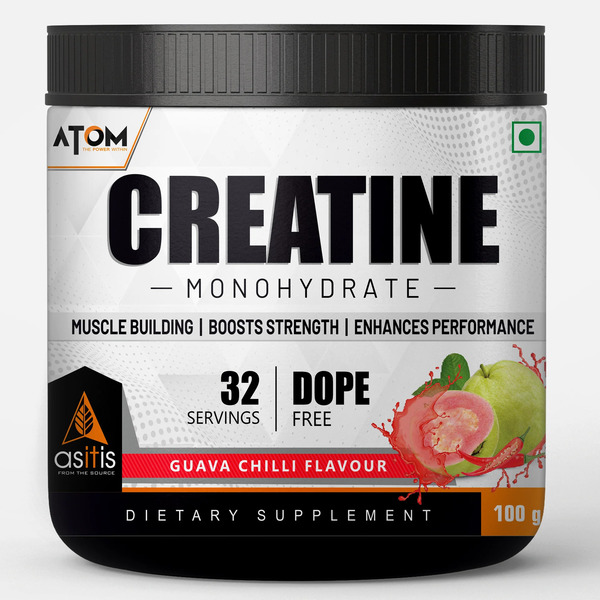 Buy AS-IT-IS ATOM Creatine Monohydrate 100g - | Guava Chilli Flavour on EMI