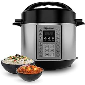 Buy Lifelong Aluminium Llepc922 Fornello Electric Pressure Cooker 5 Litre,14 Pre-Set Multi Cooking Functions,One Touch Cooking,Pressure Cook,Slow Cook,Yogurt Making,Rice Cooker&More,Black,5 liter on EMI