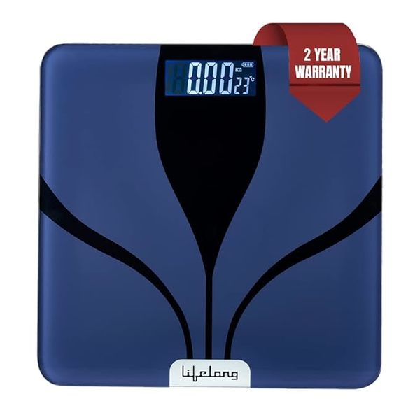 Buy Lifelong LLWS27 Digital Weighing Scale|Glass Weighing Scale Machine|Electronic Bathroom Scales & Weight Machine for Home & Human Balance with 2 Years warranty & Battery included (Blue) on EMI