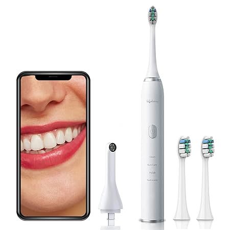 Buy Lifelong Rechargeable Toothbrush with Free Clove Dental Care Plan,1 Portable Camera,1 Handle, 3 Brush Heads, 1 Charging Cable (LLDC108, White, 1 Year Warranty) on EMI