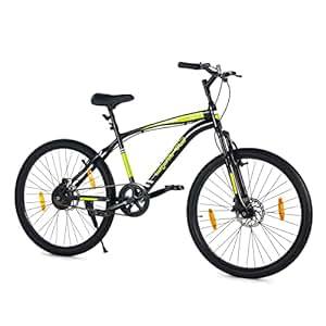 Buy Lifelong LLBC2603 Spirit 26T with Disc Brake and Suspension BMX Cycle | Ideal for : Adults (Above 13 Years) (Black) | Unisex Cycle| 85% Assembled (Easy self-Assembly) | 18 Inches Frame on EMI
