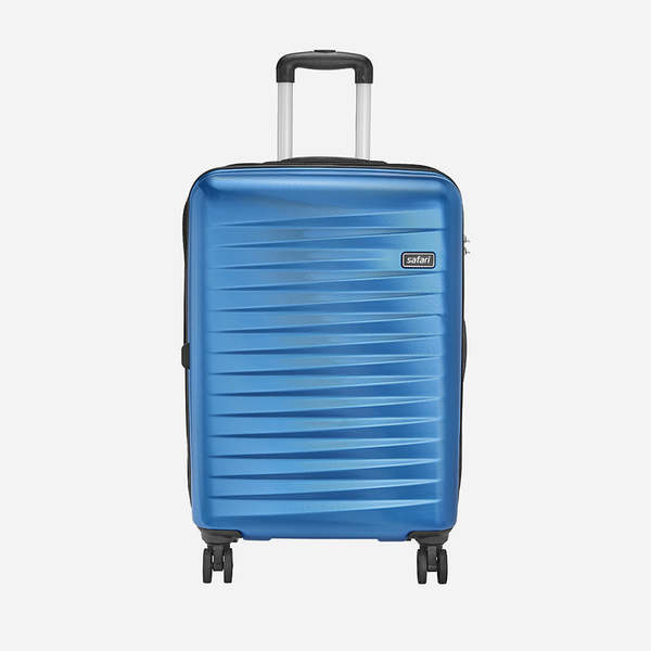 Buy Safari Apex Hard Luggage with Dual Wheels and USB Port - Electric Blue (Medium) on EMI