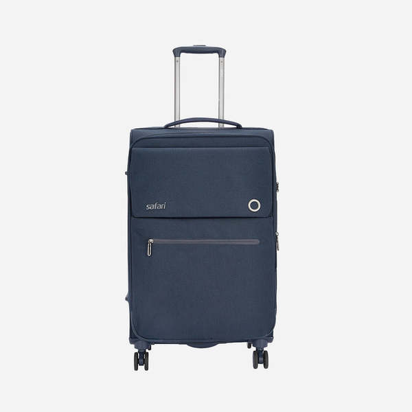 Buy Safari Bristol Soft Luggage with TSA lock, Dual wheels and USB charging Port - Blue (Medium) on EMI