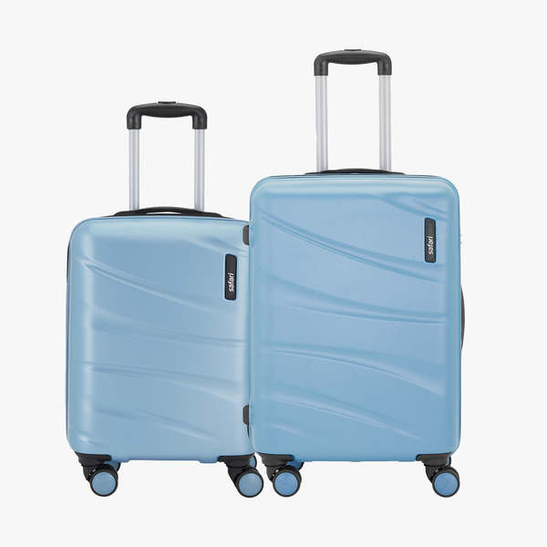 Buy Safari Persia Hard Luggage with Dual Wheels Combo (Small and Medium)- Pearl Blue on EMI