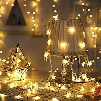 Buy MIRADH Outdoor String Lights, 5m 20 LED Star Lights,Diwali Lights for Decoration for Home,led Lights for Home Decoration, Diwali Lights (Warm White Star 20) on EMI
