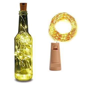 Buy MIRADH Wine Bottle Cork Lights Fairy String Lights, 20 LED 6.5 FT Copper String Lights Battery Operated for for DIY, Diwali, Christmas, Birthday, Party, Decor, Christmas (Warm-White, Pack of 1) on EMI