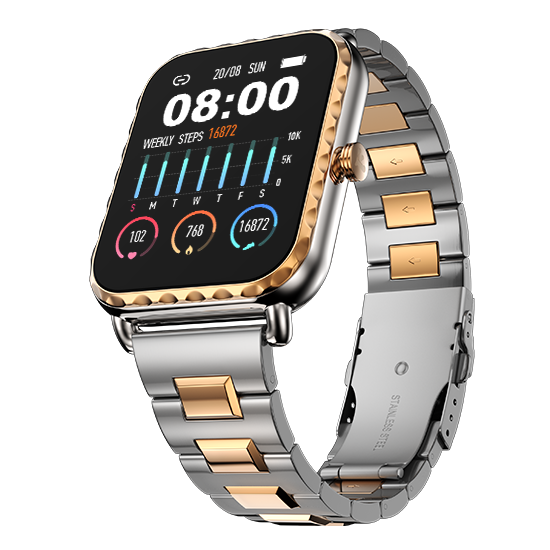 Buy Fire Boltt Jewel Luxury Smartwatch, Boasting A 47mm Always On Display, Stainless Steel Elegance, Bt Calling, Voice Assistant, And More (Rose Gold) on EMI