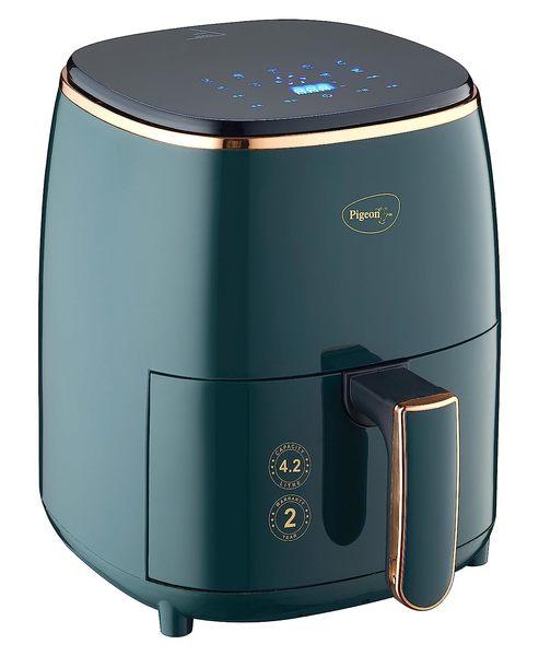 Buy Pigeon Healthifry Digital Air Fryer, 360 High Speed Air Circulation Technology 1200 W with Non-Stick 4.2 L Basket - Green on EMI