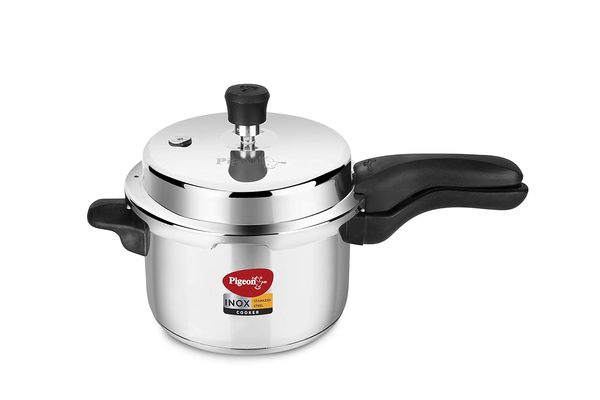 Buy Pigeon by Stovekraft INOX Stainless Steel Outer Lid Pressure Cooker with Induction Base, 2.5 Litre on EMI