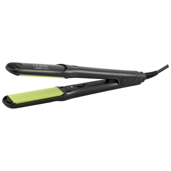 Buy Croma Hair Straightener With Faster Heating (Ceramic Coated Plates, Black) 1 Year Warranty (Black) - A Tata Product on EMI