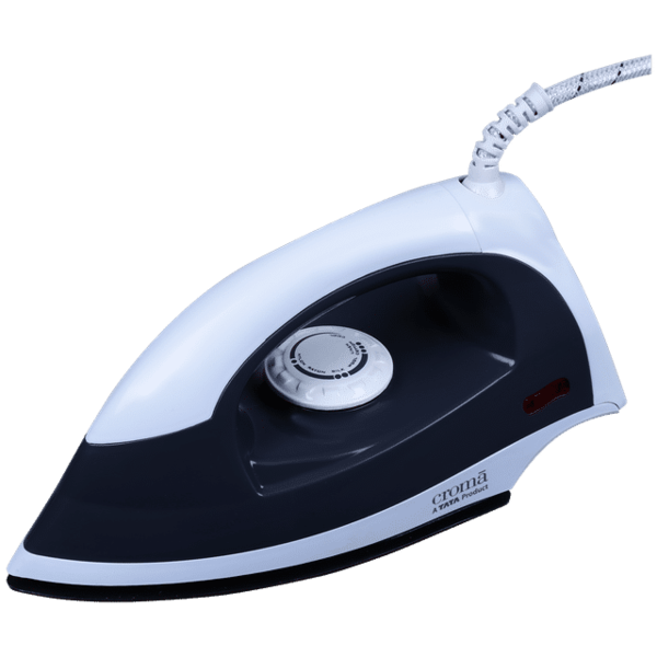 Buy Croma 1100 Watts Dry Iron (Weilburger Dual Coat Soleplate, White) With 2 Years Warranty (White/Blue) - A Tata Product on EMI