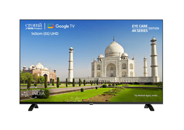 Buy Croma (55 Inch) 4 K Ultra Hd Led Google Tv With Bezel Less Display (2023 Model) (2) - A Tata Product on EMI