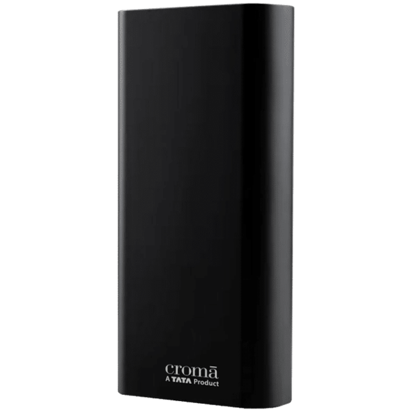 Buy Croma 20000 M Ah 22.5 W Fast Charging Power Bank (2 Type A, 1 Pd C & Micro Usb Port, Aluminium Casing, Apple Compatible, Black) With 18months Warranty (Black) - A Tata Product on EMI