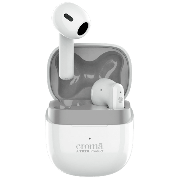 Buy Croma Crse024Epa301501 Tws Earbuds With Environmental Noise Cancellation Ipx4 Waterproof Fast Charging White And Grey on EMI