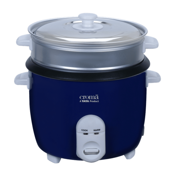 Buy Croma 1.8 Litre Electric Rice Cooker With Keep Warm Function (Dark Blue) 2 Years Warranty - A Tata Product on EMI