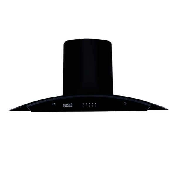 Buy Croma 90cm 1300m3/Hr Ducted Baffle Filter Wall Mounted Chimney With Push Button Control (Black) 1 Year Warranty - A Tata Product on EMI