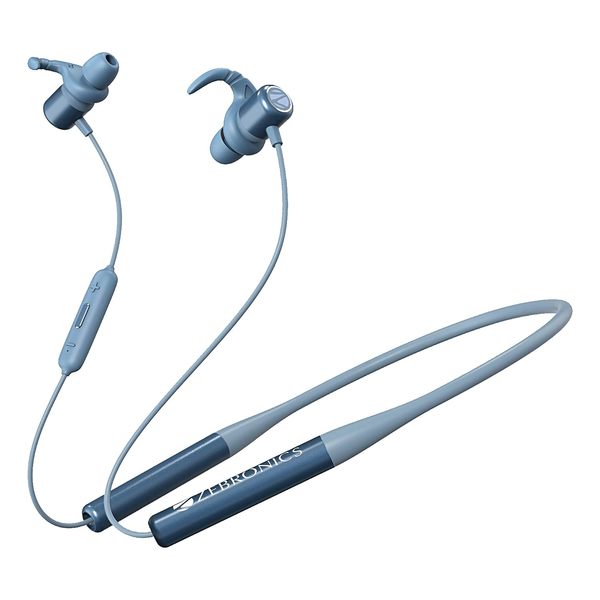 Buy Zebronics ZEB-YOGA Wireless Bluetooth Supporting Earphone With Neckband Supports Magnetic Switch Control, Voice Assistant, Water Resistant & Upto 21hrs* Playback Time (Blue) on EMI