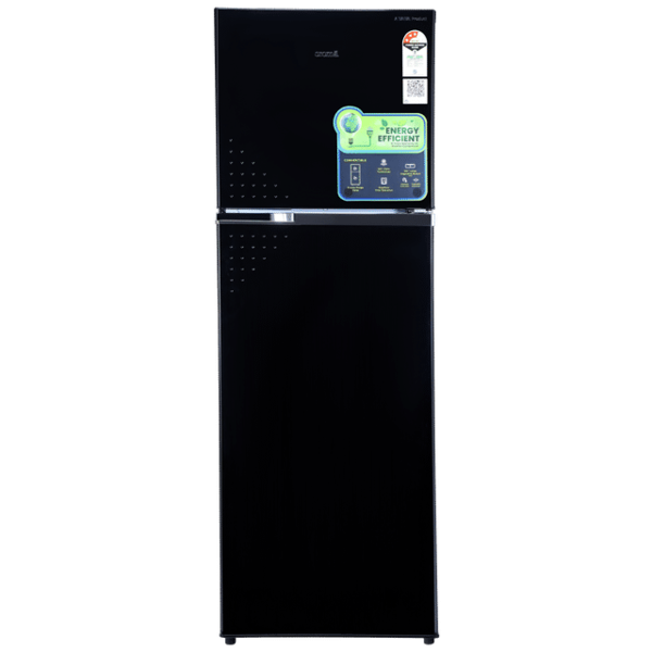 Buy Croma 274 Litres 3 Star Frost Free Double Door Convertible Refrigerator With Inverter Technology (Black Uniglass) 1 Year Warranty - A Tata Product on EMI
