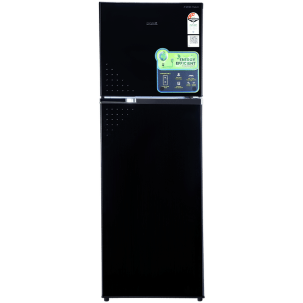 Buy Croma 303 Litres 3 Star Frost Free Double Door Convertible Refrigerator With Inverter Technology (Black Uniglass) 1 Year Warranty - A Tata Product on EMI