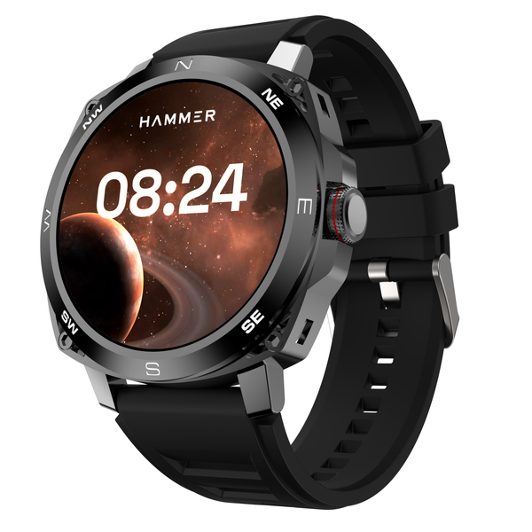 Buy Hammer Fit Pro 1.43" Super Amoled Display Bluetooth Calling Smart Watch Black on EMI