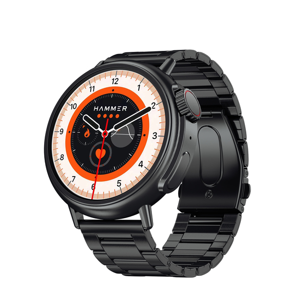 Buy Hammer Active 3.0 With 1.39" Display Bluetooth Calling Smart Watch Metallic Black on EMI