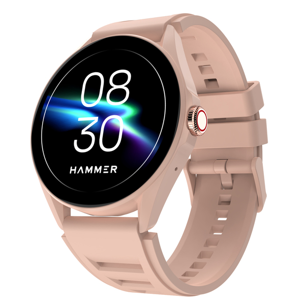 Buy Hammer Cyclone Round dial smart watch with 1.39 inches Big Display & Bluetooth Calling Coral Peach on EMI