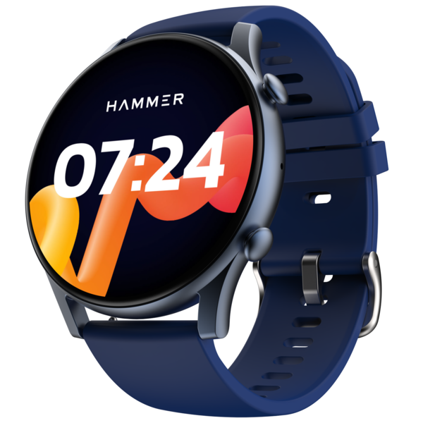 Buy Hammer Glide 1.43" Amoled Round Dial Smart Watch With Bluetooth Calling Blue on EMI