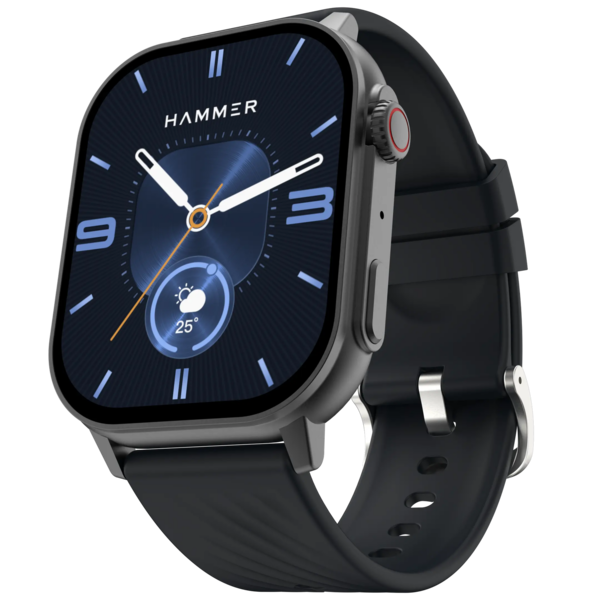 Buy Hammer Arctic 2.04" Super Amoled Display Bluetooth Calling Smartwatch Powder Black on EMI