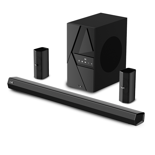 Buy Boat Aavante Bar Azure Soundbar with 500W RMS boAt Signature Sound, 5.1 Channel Sound, Bluetooth v5.3, EQ modes Black on EMI