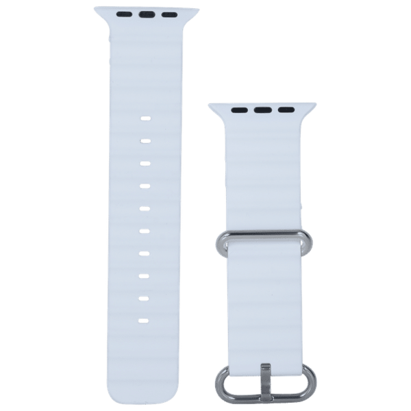 Buy Croma Soft Silicone Ridged Strap For Apple I Watch (42mm / 44mm 45mm) (Washable, White) (White) - A Tata Product on EMI