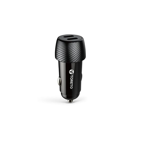 Buy Toreto Turbo NEO 40 Watt Super Fast Car Charger with Dual PD 3.0 Output, Compatible with iPhones Series,Tablets,Earbuds All Type C Smartphones and Devices (Black) on EMI