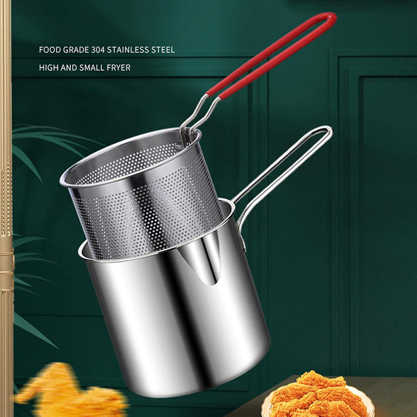 Buy Zello Stainless Steel Deep Fryer Pot Detachable Fryer Pan High with Basket Universal Deep Fry Pan Fry Pot for Home Fries Kitchen Camping on EMI