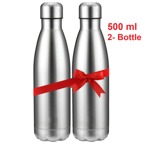 Buy Zello Stainless Steel Single Wall Water Bottle/Fridge Refrigerator Bottle/ 100% Leak Proof/Office Bottle/School Bottle,  500 ML, Set of 2 on EMI