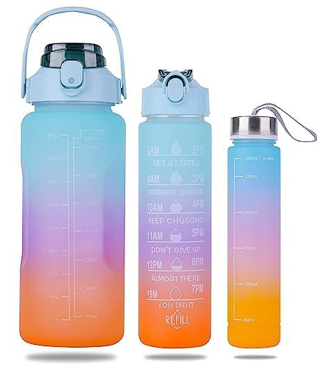 Buy Zello Sports Fitness GYM Water Bottle Unbreakable Spirit Motivational Water Bottle, Leakproof BPA Free Fitness Sports Water Bottle (Set of 3) on EMI