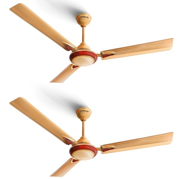 Buy Longway Starlite-1 P2 1200 mm/48 inch Ultra High Speed 3 Blade Anti-Dust Decorative 5-Star Rated Ceiling Fan (Golden Beige, Pack of 2) on EMI