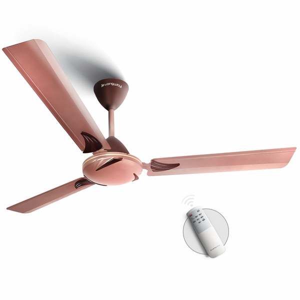 Buy Longway Creta P1 1200 mm/48 inch Remote Controlled 3 Blade Anti-Dust Decorative 5-Star Rated Ceiling Fan (Rusty Brown, Pack of 1) on EMI